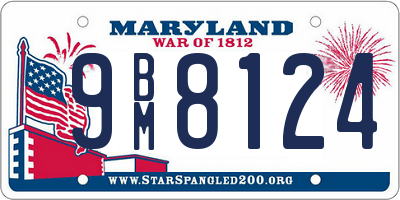 MD license plate 9BM8124