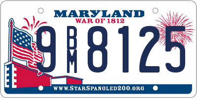 MD license plate 9BM8125