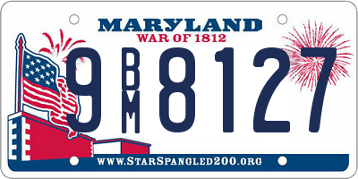 MD license plate 9BM8127