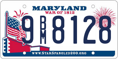 MD license plate 9BM8128