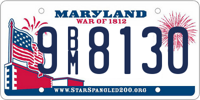 MD license plate 9BM8130