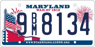 MD license plate 9BM8134