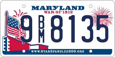 MD license plate 9BM8135