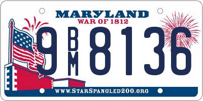 MD license plate 9BM8136