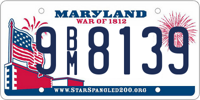 MD license plate 9BM8139