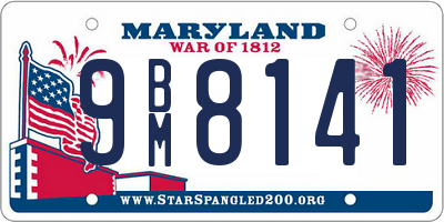 MD license plate 9BM8141