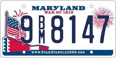 MD license plate 9BM8147