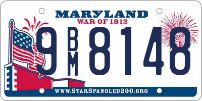 MD license plate 9BM8148