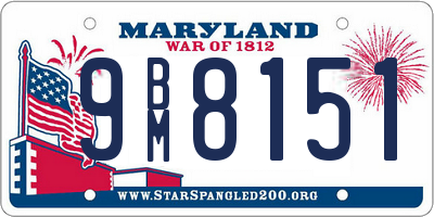 MD license plate 9BM8151