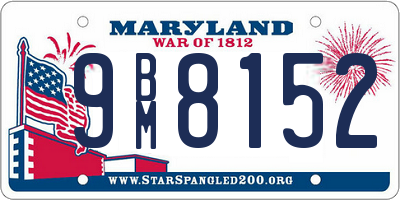 MD license plate 9BM8152