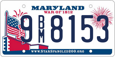 MD license plate 9BM8153