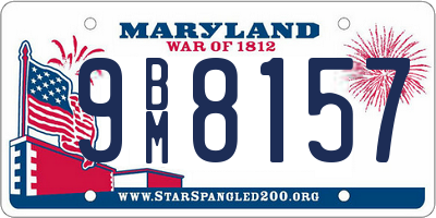 MD license plate 9BM8157