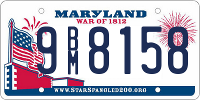 MD license plate 9BM8158