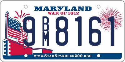 MD license plate 9BM8161