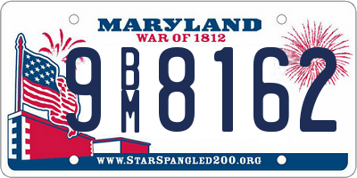 MD license plate 9BM8162