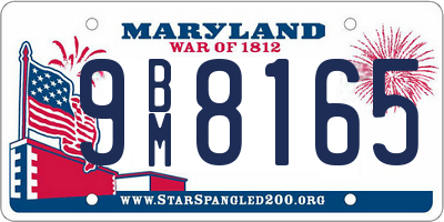 MD license plate 9BM8165