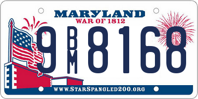 MD license plate 9BM8168