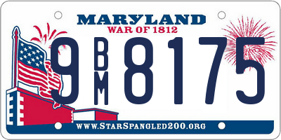 MD license plate 9BM8175