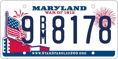 MD license plate 9BM8178