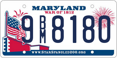 MD license plate 9BM8180