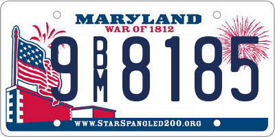 MD license plate 9BM8185