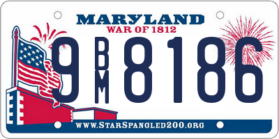 MD license plate 9BM8186