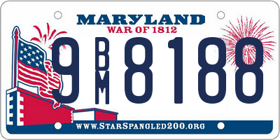 MD license plate 9BM8188