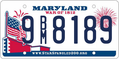 MD license plate 9BM8189