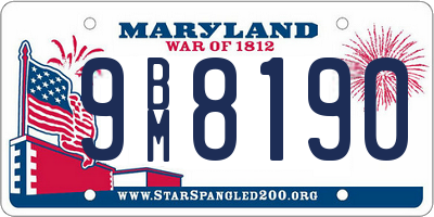 MD license plate 9BM8190