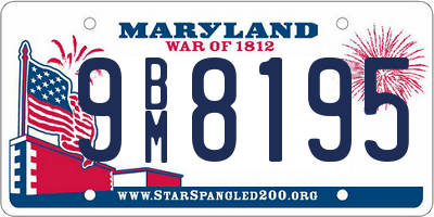 MD license plate 9BM8195