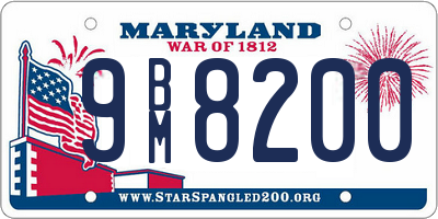 MD license plate 9BM8200