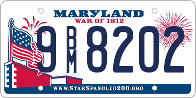 MD license plate 9BM8202