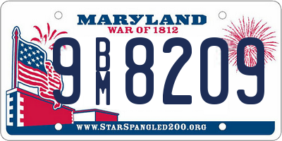 MD license plate 9BM8209