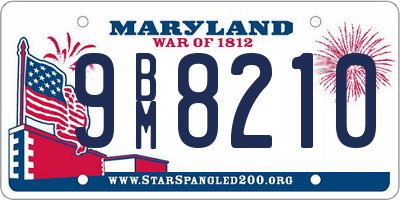 MD license plate 9BM8210