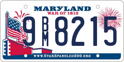 MD license plate 9BM8215