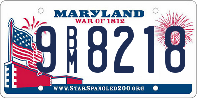 MD license plate 9BM8218