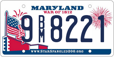 MD license plate 9BM8221