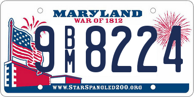 MD license plate 9BM8224