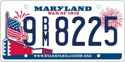 MD license plate 9BM8225