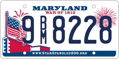 MD license plate 9BM8228