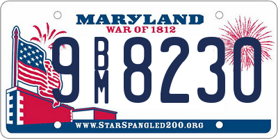 MD license plate 9BM8230