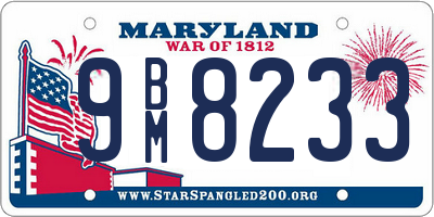 MD license plate 9BM8233