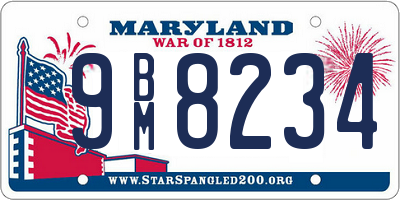 MD license plate 9BM8234