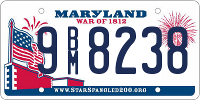 MD license plate 9BM8238