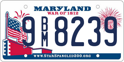 MD license plate 9BM8239