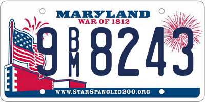 MD license plate 9BM8243