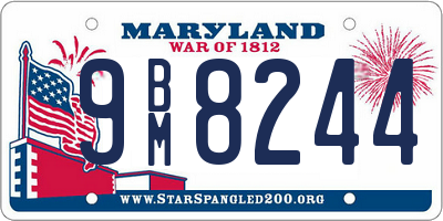 MD license plate 9BM8244