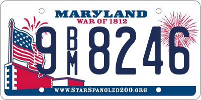 MD license plate 9BM8246