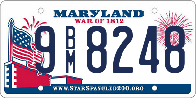 MD license plate 9BM8248