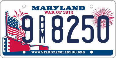 MD license plate 9BM8250